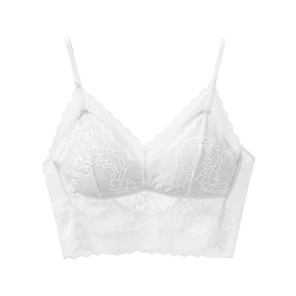 Sngxgn Women's S uper Soft Wireless Lightly Lined Comfort Bra(White,XL)