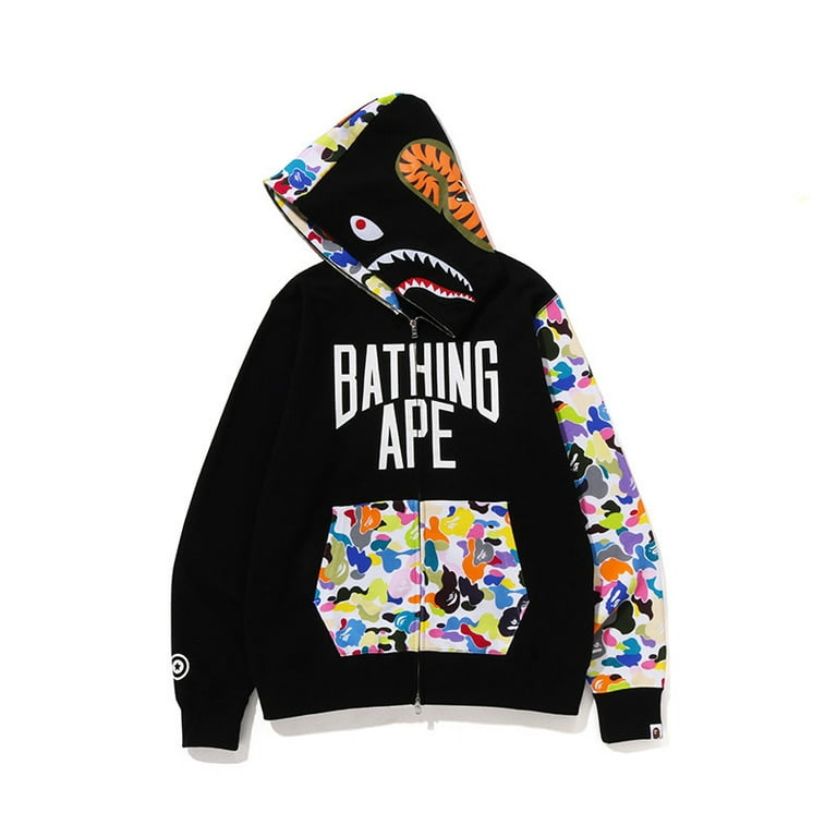 BAPE Multi-color Camouflage Shark hoodie men's and women's cardigan zipper coat Teen Ape Man hoodie - Walmart.com BAPE Multi-color Camouflage Shark hoodie men's and women's cardigan zipper coat Teen Ape Man hoodie - Walmart.com