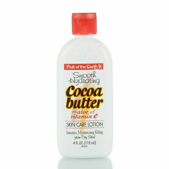 Fruit Of The Earth Cocoa Butter W/ Aloe Moisturizing Lotion, 4 Oz, 2-Pack