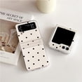 thumbnail image 2 of for Samsung Galaxy Z Flip 4 Woman White Case Cute Black Dots, Girls Stylish Case for Galaxy Z Flip 4 with Hinge Protector, Lovely Protective Case for Z Flip 4 (Dots), 2 of 14