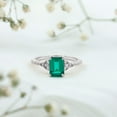 thumbnail image 6 of Rosec Jewels Certified Lab Grown Emerald Cut Emerald Engagement Ring with Diamond - Celtic Knot Ring - AAAA Grade - with Jewelry Box, 10K White Gold, US 13.00, 6 of 9