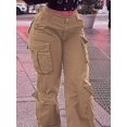 thumbnail image 4 of Women Boyfriend‑Style Y2K Denim Jeans, Multi‑Pocket Button‑Front Solid‑Color Long Casual Work Trousers, Simple Commuter Daily Pants, 4 of 10