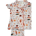 thumbnail image 2 of Womens Grey Halloween Candy Print Button Top & Leggings Pajama PJ Sleep Set XS, 2 of 2