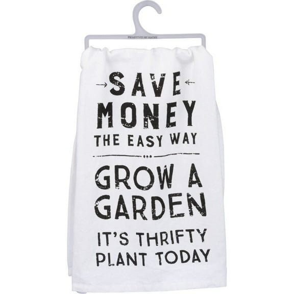 PRIMITIVES BY KATHY Grow A Garden Dish Towel in White