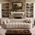 thumbnail image 3 of LUCKHAO 98.4" Modern Compressed Cloud Sofa, 3-Seat Corduroy Couch, No Assembly Sofa-in-a-Box, Camel, 3 of 8