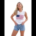 thumbnail image 2 of Chaleco Sin Mangas con Bandera Estadounidense para Mujer, Tejido Ligero, Cuello Redondo L, 2 of 7