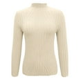 thumbnail image 5 of JJHGVB Thermal Turtleneck Long Sleeve Sweaters for Women Fitted Shirts for Women Knit Sweater for Women Womens Winter Sweater Womens Fashion Sweaters for Women Trendy Beige L, 5 of 5