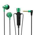 thumbnail image 1 of 3.5mm Earphone Condenser Microphone Volume Adjustable In-ear Headphone Live Streaming Headset Omnidirectional Earbuds 1.2m Green, 1 of 9