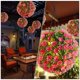 thumbnail image 2 of Pink LED Lighted Floral Topiary Ball for Decor Solar Hanging Plants Lamp, 2 of 5