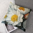 thumbnail image 7 of Shiartex Throw Pillow Cover Oil Painting Peonies Indy Bloom Yellow Floral Decorative 2pcs Home Office Throw Waist Lumbar Pillow Case Cushion Cover  White, 7 of 7