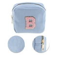 thumbnail image 4 of Unique Bargains 1 Pc Letter B Pattern Makeup Bag for Travel Blue Corduroy, 4 of 6
