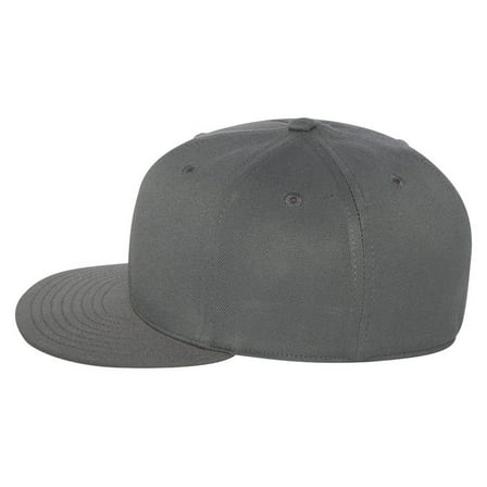 Flexfit 210 Premium Fitted Flat Visor Cap , 6210 , GREY , Large/X-Large
