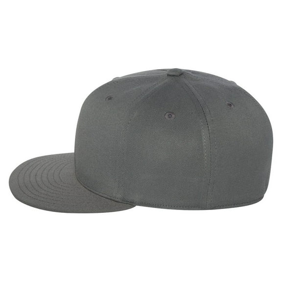 Flexfit 210 Premium Fitted Flat Visor Cap , 6210 , GREY , Large/X-Large