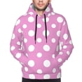 thumbnail image 4 of KLL Purple And White Polka Dot Print Mens Hoodie Long Sleeve Casual Pullover Hooded Sweatshirt Fashion Drawstring Hoodies with Pocket-Large, 4 of 6