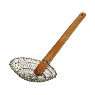 Excellante 6" galvanized bamboo handled skimmer, coarse mesh, comes in each
