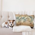 thumbnail image 4 of Ambesonne Peacefulness Throw Pillow Cover 2 Pack, Stones Sand and Tree, 16", Camel Reseda Green Blue, 4 of 7