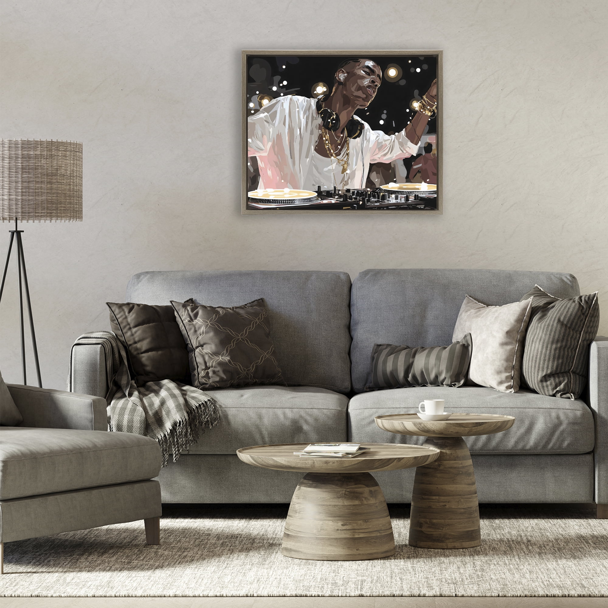 Stupell Industries Music In His Soul Brown Framed Floater Canvas Wall Art, design by Franklyn Gregory