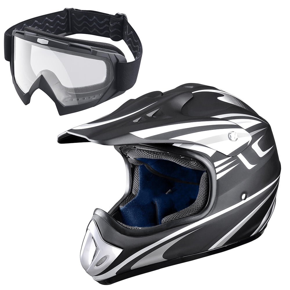 ,White,S S-XL ZHXYY Adult Motocross Motorcycle Helmet Off-road Scooter ATV Helmet Mountain Bike Full Face Cycling Helmet With Goggles/Windproof Mask/Gloves