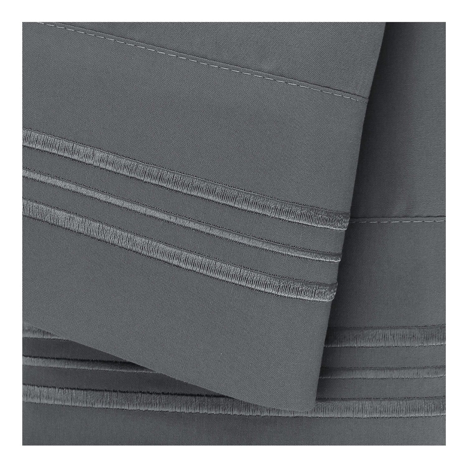 Lammaloe Split King Sheets Set, Hotel Style Deep Pocket 5 Piece Bed Sheets, Luxury Soft Microfiber Sheet Sets, Charcoal Stone Gray