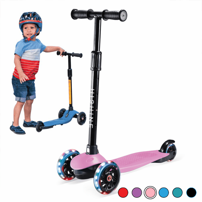 3 Wheel Scooter for Toddlers Girls & Boys Adjustable Height BELEEV 2 in 1 Kick Scooter for Kids with Folding Seat Lean to Steer with PU Light Up Wheels for Children from 2 to 14 Years Old 