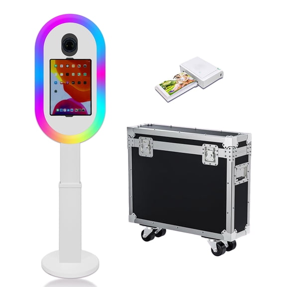 LivFiv Portable Ipad Selfie Photo Booth Machine for iPad(10.2-13'')with Flight Case for Party Event