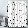 thumbnail image 4 of Valentines Shower Curtains for Bathroom, Heart Love Valentines Day Bathroom Decor Curtains Black 72x72 Inches, 4 of 7