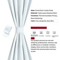 thumbnail image 5 of Piccocasa French Blackout Door Curtain Thermal Insulated 2pcs 25x72 inch, Solid Greyish White, 5 of 7