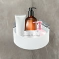 thumbnail image 4 of White Heavy-Duty Corner Shower Shelf With Rustproof Design Plastic Bathroom Storage Solution For Shampoo Razors Bath Accessories #26n66, 4 of 6