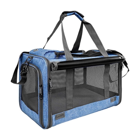 HOARBOEG Foldable Pet Carrier Bag for Small Dogs and Cats, Airline-Approved Soft-Sided Cat Carrier with Adjustable Shoulder Strap, Portable Travel Carrier for Outdoor Walks and Vet Visits