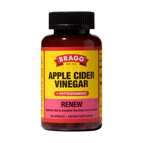 Bragg Renew, Apple Cider Vinegar Phytoceramides, 90 Capsules