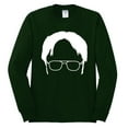thumbnail image 2 of Wild Bobby, Office Dwight Glasses Face Silhouette Funny Schrute, Pop Culture, Men Long Sleeve Shirt, Forest Green, XX-Large, 2 of 4