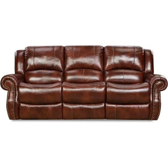 Telluride 100 Percent Leather Double Reclining Sofa - Oxblood