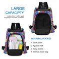 thumbnail image 6 of FORMRS Women's Travel Backpack Purse Anti-Theft Hidden Pockets Casual Shoulder Bag, Yellow Wavy Plaid, 6 of 7
