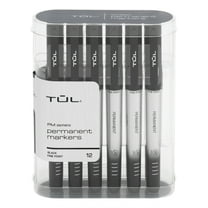 TUL® Permanent Markers, Fine Point, Silver Barrel, Black Ink, Pack Of 12 Markers