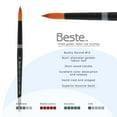 thumbnail image 2 of Creative Mark Beste Golden Taklon Bushy Round #2 - 2 Pack Artist Brush, Professional Watercolor Brushes, For Acrylic Painting, Short Handle, Sharp Edges, Hand-Tied & Shaped, 2 of 7