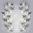 thumbnail image 4 of Pegatinas de pared de mariposas 3D JAMW 36 piezas Blanco y Negro PVC, 4 of 5
