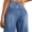 Mid Blue, variant on Women's Wide Leg Baggy Jeans Mid Rise Butt Lifting Stretchy Denim Pants Back Patchwork Boyfriend Jeans