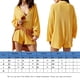 thumbnail image 2 of Suéter Mono básico con cuello vuelto para mujer, traje holgado de estilo Vintage con cuello en V para vacaciones Kuymtek Amarillo T M para Mujer, 2 of 6