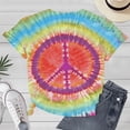 thumbnail image 4 of IDOCLOTHES Womens Hippie T Shirts 60s 70s Tie Dye Hippie T-Shirts Peace Love Tshirts Vintage Graphic Tees for Women Going Out Tops Green, S, 4 of 5