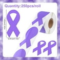 thumbnail image 2 of Lilac Ribbon Awareness Sticker, 250 PCS Ribbon-Shaped Stickers Lavender Foster Care Infantile Awareness for Charitable Fundraising Decoration, 1.5 * 2.92in., 2 of 7