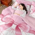 thumbnail image 4 of jejeloiu Cute Bow Tie 7-Piece Twin Bedding Sets,Pink Bowknot Pattern Bedding Comforter Set For Kids Reversible, 4 of 8