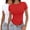 D, variant on Women's Stretchy Crop Top Summer Essential Round Neck Short Sleeve Pullover Soft Fabric Trendy Streetwear Style