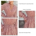 thumbnail image 2 of Vestido Cruzado Con Escote En V Profundo, Estampado Floral A La Moda, Cintura Ajustada, Manga Larga, Elegante Vestido De Línea A Para Mujer Para Ir De Compras Para Vacaciones ANGGREK Otros, 2 of 6