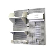 التحكم في الحائط Pegboard Hobby Craft Pegboard Organizer Storage Kit with Grey Pegboard and White Accessories