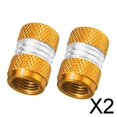thumbnail image 1 of Colaxi 2x2 X Capuchons de Protection en Aluminium pour Pneu / Jante / Roue Port d'Air Doré, 1 of 8