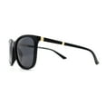 thumbnail image 3 of Polarized Womens 90s Designer Sport Horn Rim Sunglasses All Black, 3 of 4