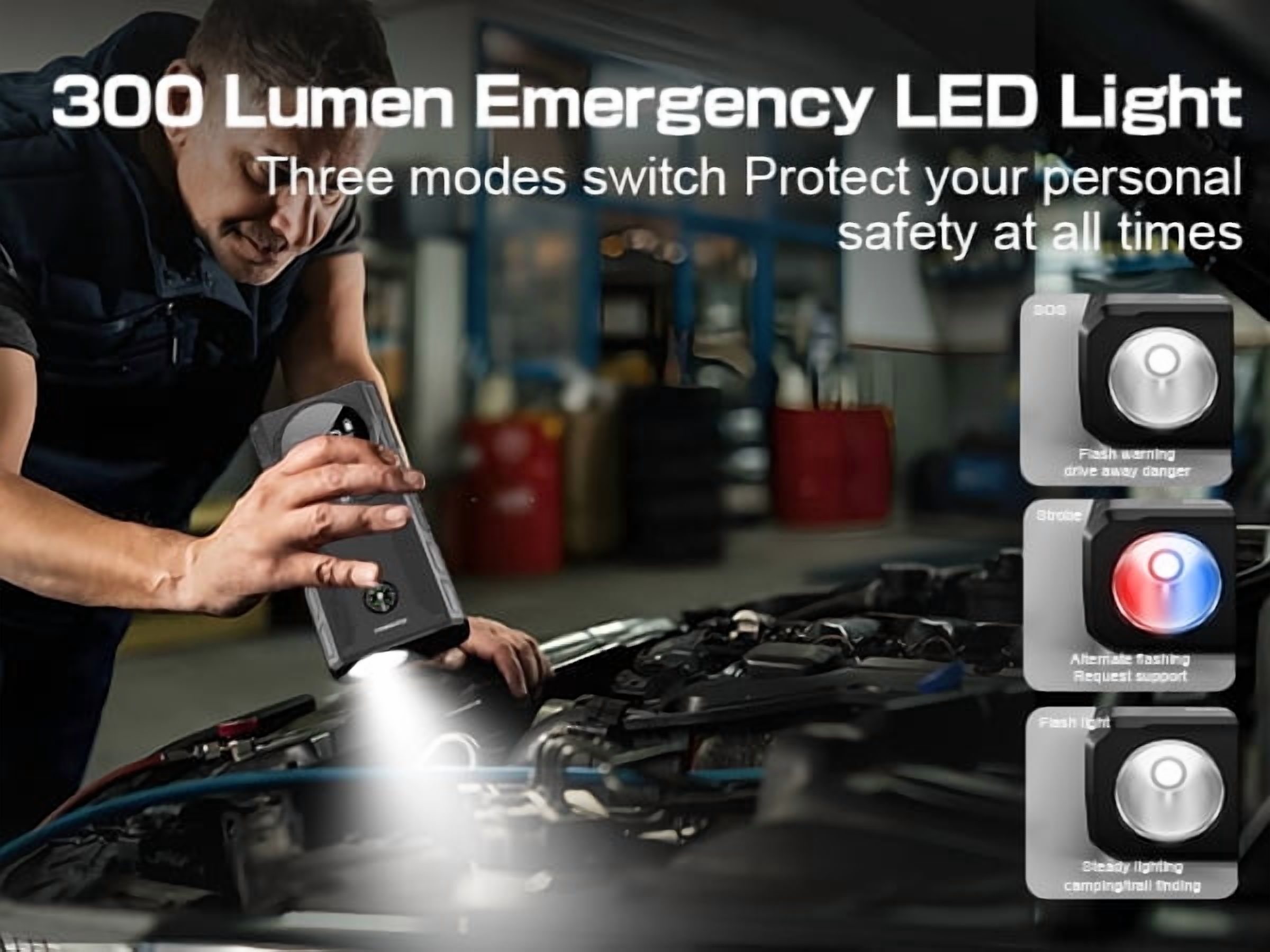 Jump Starter with Air Compressor, 3500A 150PSI Jump Starter Battery Pack (for All Gas/Up to 10L Diesel Engines), 12V Portable Car Battery Jump Starter with 3 Modes Light and LCD Display