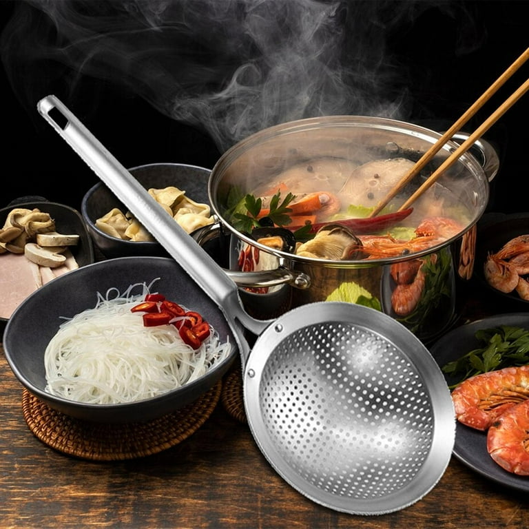 Stainless Steel Strainer Ladle Reinforced Three Layer Wire Mesh Skimmer