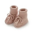 thumbnail image 1 of NOKIO Knit Baby Snow Booties with Fau𝗑 Fu𝗋 Lining - Breathable Non-Slip Winter Shoes for Babys Indoor/Outdoor Use, 1 of 3