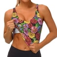 thumbnail image 4 of Vsdgher Daisies Flowers Print Women Sleeveless Athletic Tank Top Built-in Bra Camisole Sports Vest for Yoga Running Fitness Exercise with Removable Pads, 4 of 8